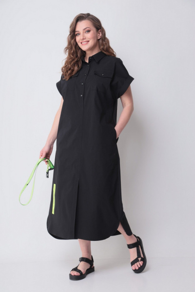 Платье, пояс Michel chic 993/2 черный,салатовый - фото 9