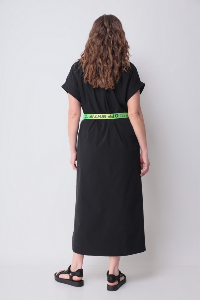 Платье, пояс Michel chic 993/2 черный,салатовый - фото 4