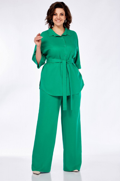 Блуза, брюки Ольга Стиль С-850 зелень - фото 1