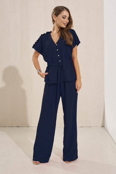 Блуза, брюки Mia-Moda 1563-2 синий - фото 1