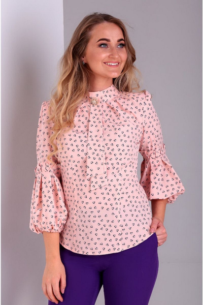 Блуза Таир-Гранд 62226 розовый-сердечки - фото 1