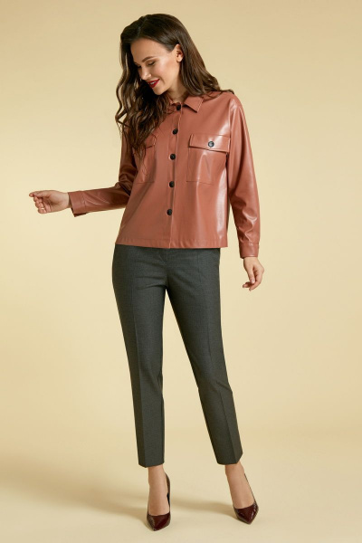 Блуза, брюки Магия моды 1722 лосось+серый - фото 1