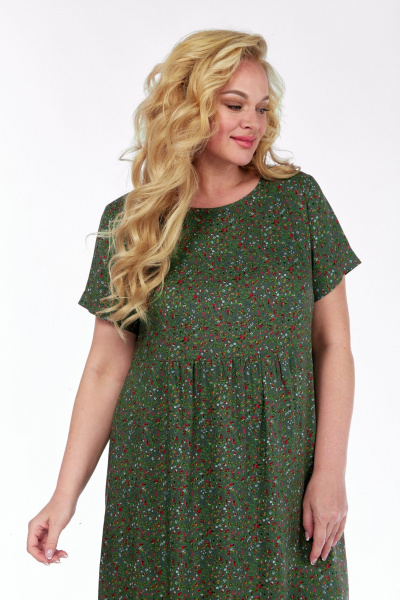 Платье LadyThreeStars 2487 зеленый - фото 4
