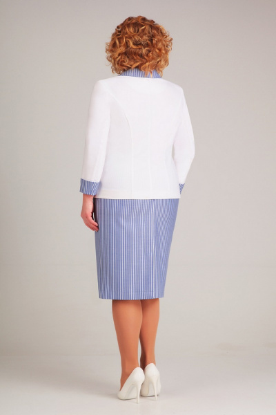 Жакет, юбка Асолия 1177 бело-синий - фото 2