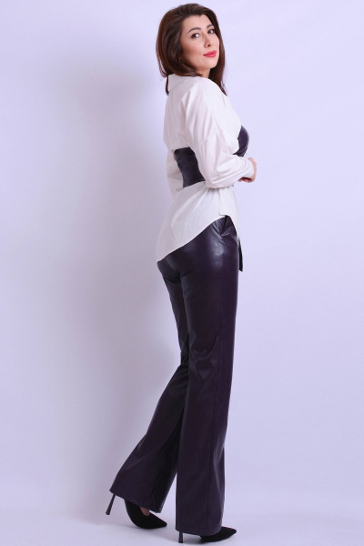 Блуза, брюки, топ Patriciа 01-5462-3 баклажановый,белый - фото 4