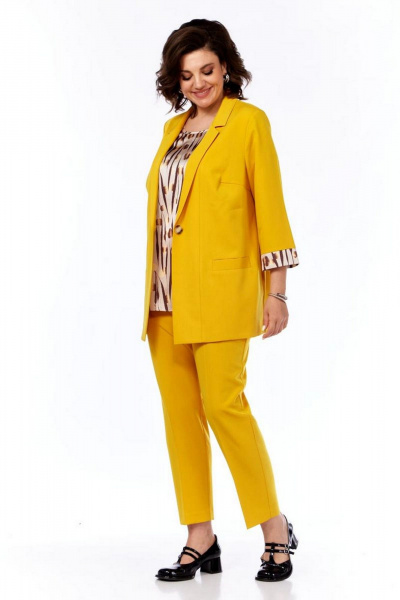 Блуза, брюки, жакет Милора-стиль 1204 желтый - фото 3
