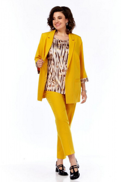 Блуза, брюки, жакет Милора-стиль 1204 желтый - фото 1