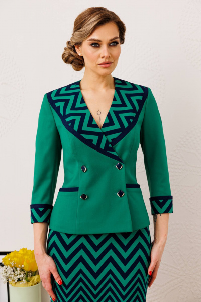 Джемпер, юбка Мода Юрс 2851-0 зеленый - фото 5