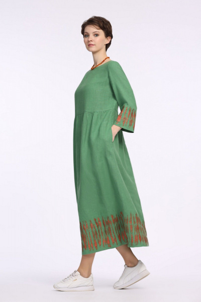 Платье Полинушка 431 зеленый - фото 4