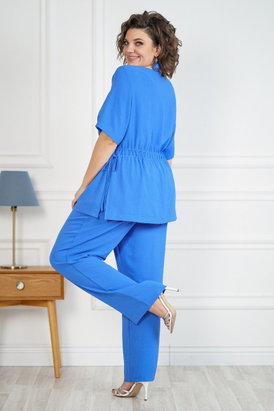 Блуза, брюки Alani Collection 2101 голубой - фото 2