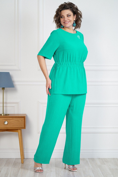 Блуза, брюки Alani Collection 2101 зеленый - фото 1