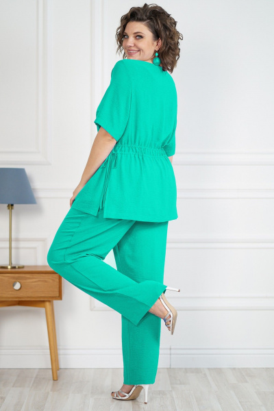 Блуза, брюки Alani Collection 2101 зеленый - фото 3