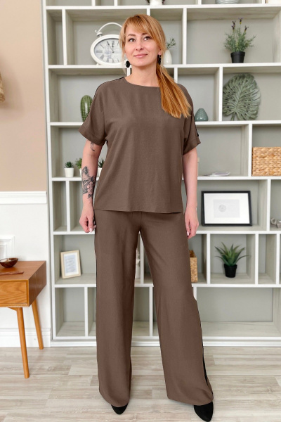 Блуза, брюки Rumoda 2210 коричневый - фото 1