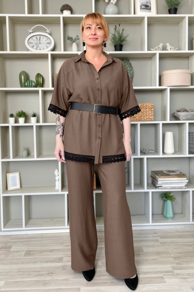 Блуза, брюки Rumoda 2213 коричневый - фото 4