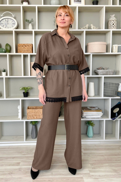 Блуза, брюки Rumoda 2213 коричневый - фото 2