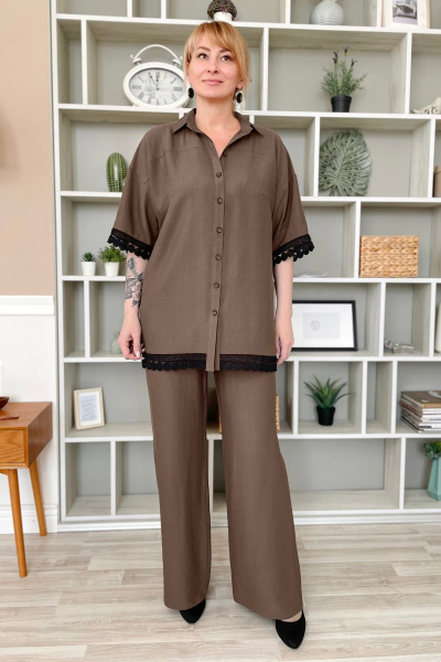 Блуза, брюки Rumoda 2213 коричневый - фото 1