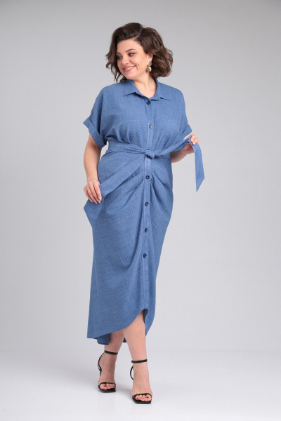 Платье ANASTASIA MAK 1180 синий - фото 3