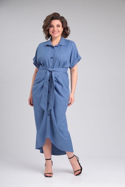 Платье ANASTASIA MAK 1180 синий - фото 1