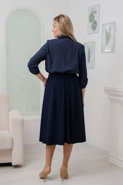 Платье Viktoria 114 темно-синий+синяя-юбка - фото 1