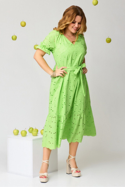 Платье, пояс Laikony L-181 зелень - фото 3