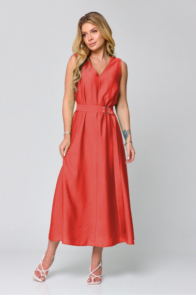 Платье, пояс Laikony L-871 красный - фото 1