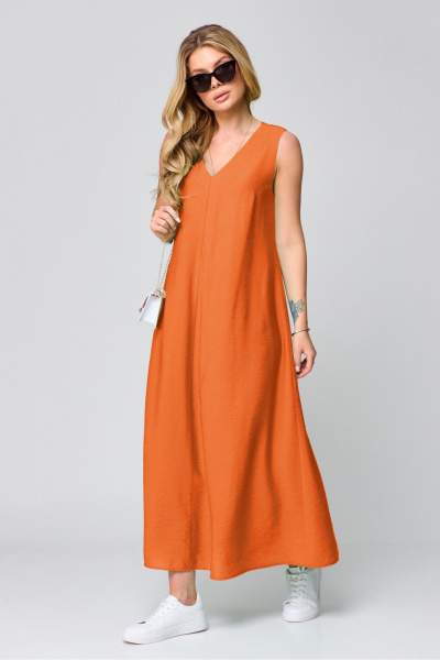 Платье, пояс Laikony L-871 оранж - фото 3