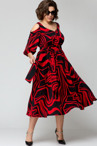 Платье EVA GRANT 7281 красный - фото 9
