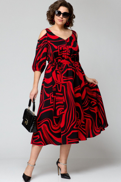 Платье EVA GRANT 7281 красный - фото 4