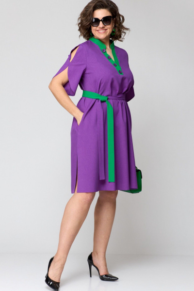 Платье EVA GRANT 7177 фиолетовый - фото 4