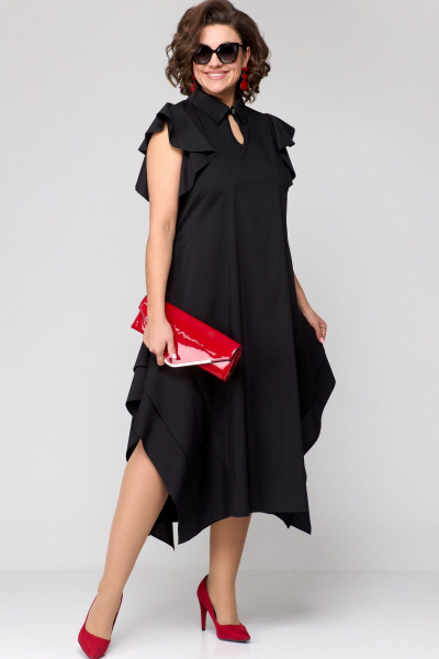 Платье EVA GRANT 7297К черный+крылышко - фото 2