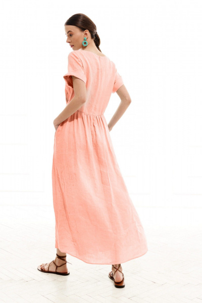 Платье ELLETTO LIFE 1003 персиковый - фото 5