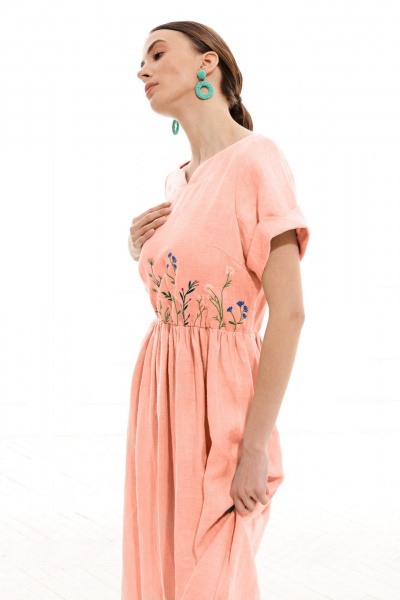 Платье ELLETTO LIFE 1003 персиковый - фото 2