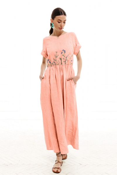 Платье ELLETTO LIFE 1003 персиковый - фото 1