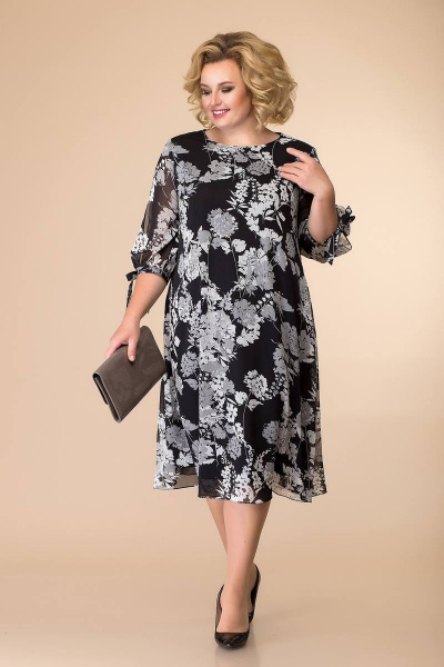 Платье Romanovich Style 1-2043 черный/белый - фото 1