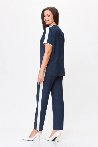 Блуза, брюки Karina deLux M-1207/1 синий,белый - фото 6