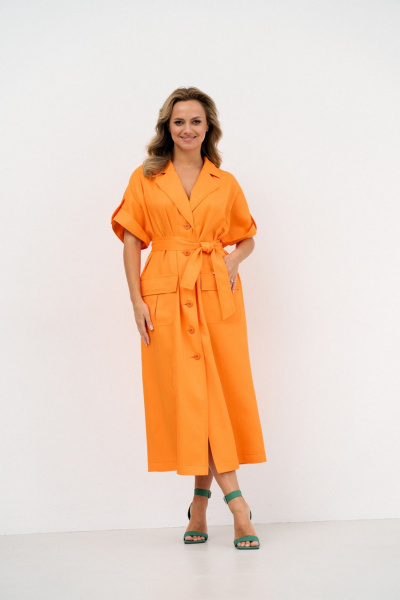 Платье Avord V3688 оранжевый - фото 5