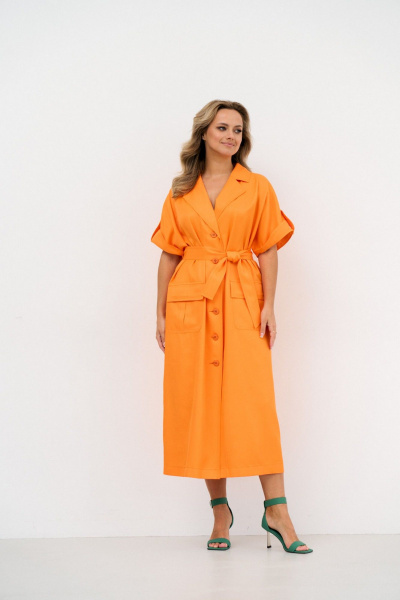 Платье Avord V3688 оранжевый - фото 4