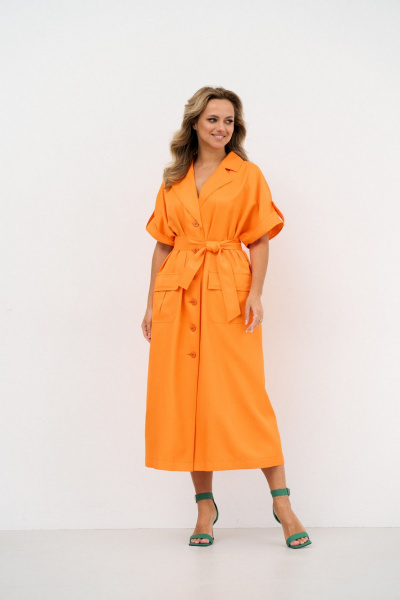 Платье Avord V3688 оранжевый - фото 3