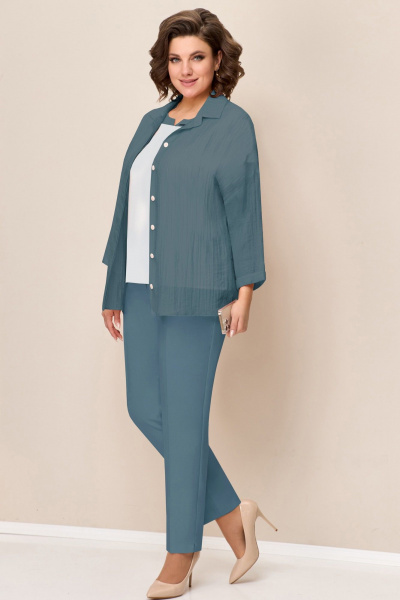 Блуза, брюки, топ VOLNA 1345 бирюзово-голубой - фото 1