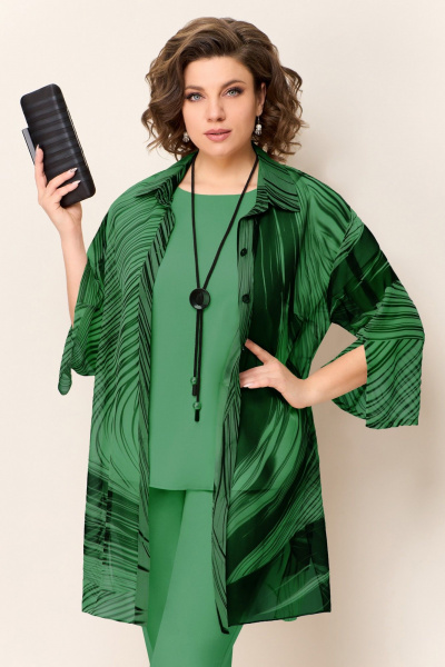 Блуза, брюки, топ VOLNA 1327 ярко-зеленый - фото 3