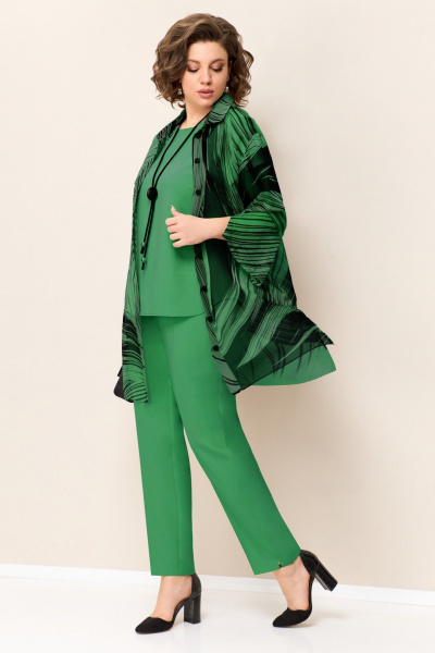 Блуза, брюки, топ VOLNA 1327 ярко-зеленый - фото 1