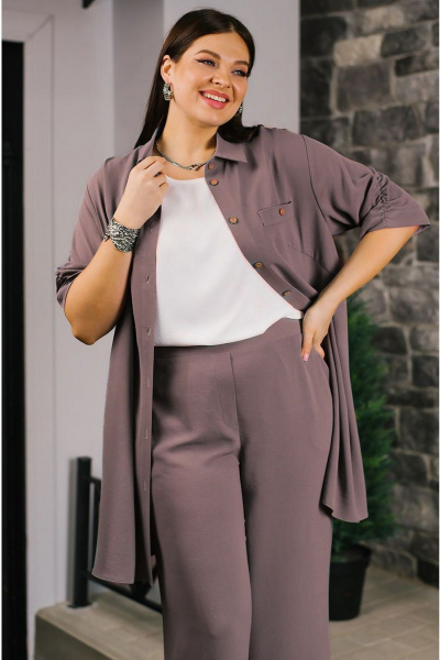 Блуза, брюки, рубашка TAEMNA 24006 капучино - фото 5