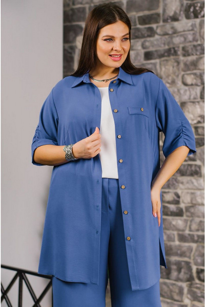 Блуза, брюки, рубашка TAEMNA 24006 синий - фото 9