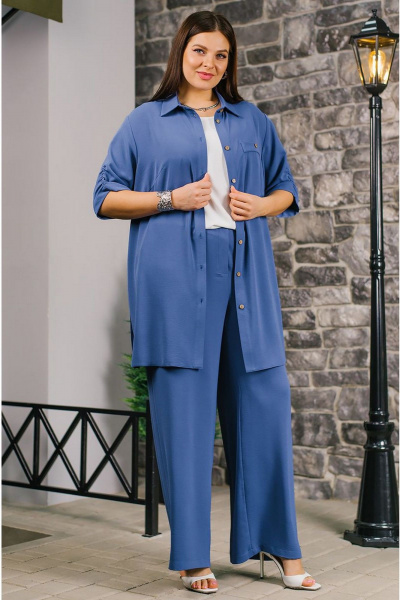 Блуза, брюки, рубашка TAEMNA 24006 синий - фото 7