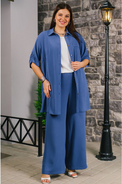 Блуза, брюки, рубашка TAEMNA 24006 синий - фото 3