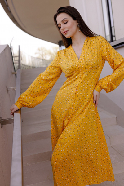 Платье Krasa М299-24 желтый_в_цветы - фото 12