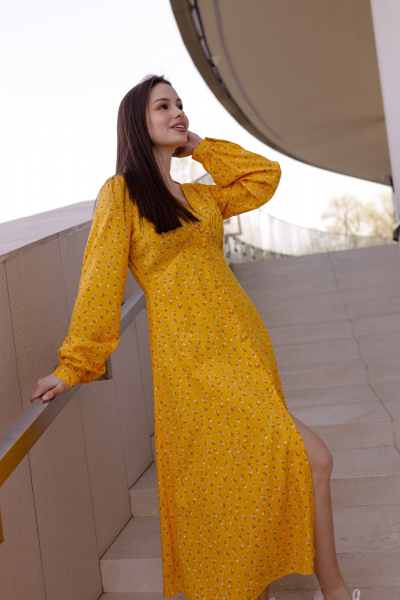 Платье Krasa М299-24 желтый_в_цветы - фото 11