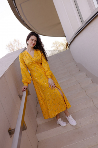 Платье Krasa М299-24 желтый_в_цветы - фото 7
