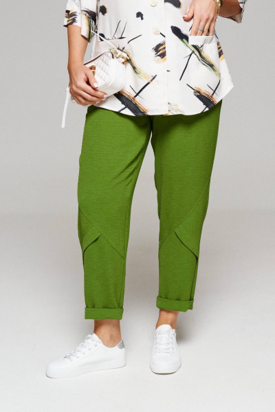 Блуза, брюки Beautiful&Free 6079 абстракция+зелень - фото 3