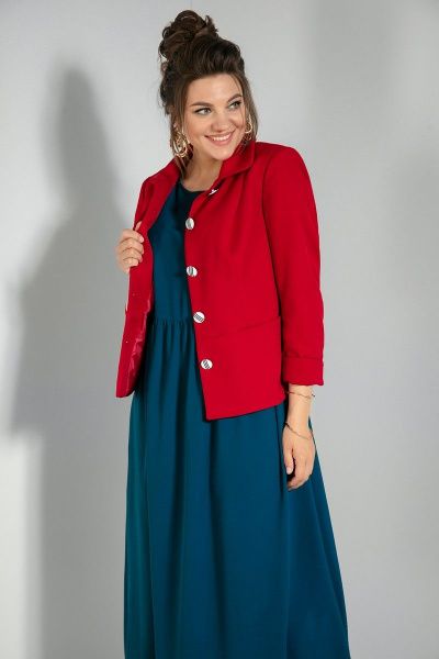 Жакет, платье JeRusi 2091 красный-синий - фото 2